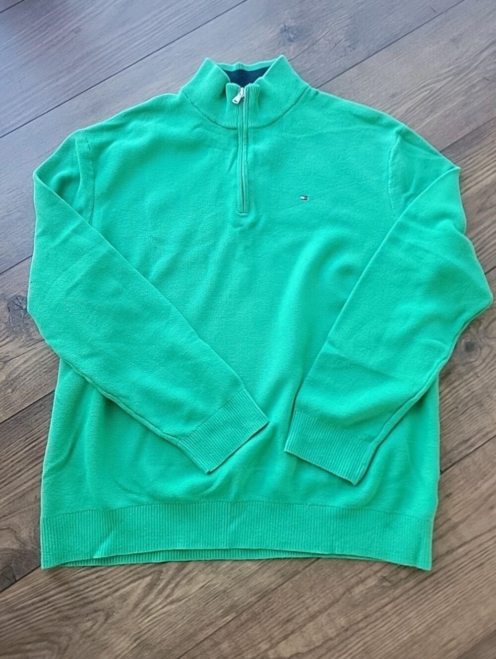 Tommy Hilfiger 1/4 Zip Pullover Sweater Polo Long Sleeve Shirt Men's  XXL Green